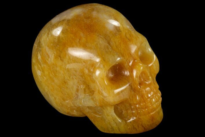 Realistic, Polished Yellow Aventurine Skull #116821